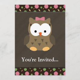 Convite Coruja-Arco-rosa-branca