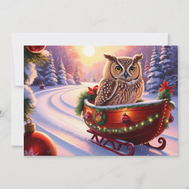 Convite Coruja de manga durante os feriados (Frente)