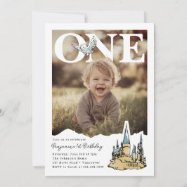 Convite Coruja Mágica de Hogwarts Primeira Foto Aniversári
