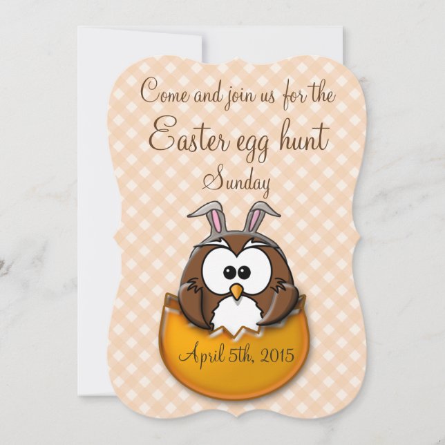 Convite Coruja-páscoa - laranja (Frente)