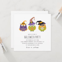 Corujas de Halloween. Festa de fantasia de criança