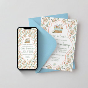 Convite Cose Com Amor! Bordado, Chá de Noiva Floral