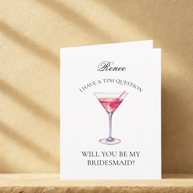 Convite Cosmo Martini, Você Será Minha Carta De Bridesmaid (Criador carregado)