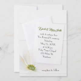 Convite Cosmos Brancos Na Renovação Da Vaca Da Madeira