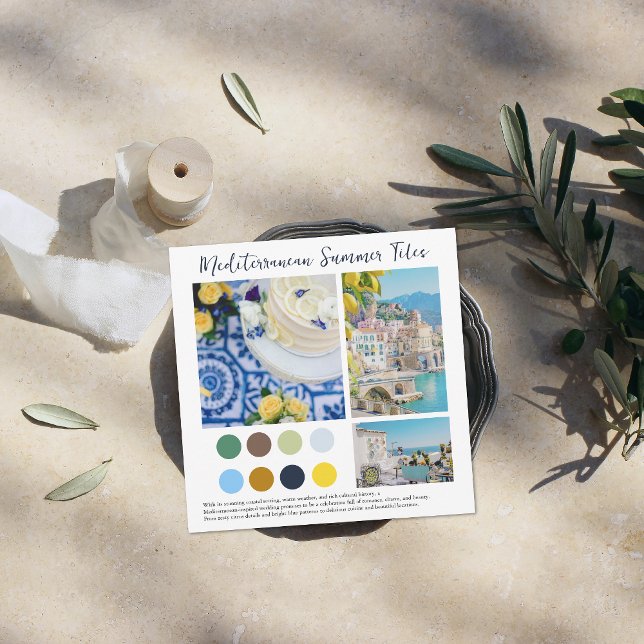 Convite Costa Amalfitana | Paleta de Cores de Azulejos Med (Criador carregado)