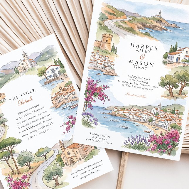 Convite Costa Brava Cadaques Tossa de Mar Casamento (Criador carregado)
