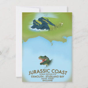 Convite Costa Jurássica Inglaterra Cartaz de viagem da Cos