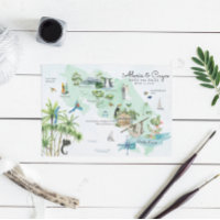 Costa Rica | Mapa Itinerário de Casamento de Desti