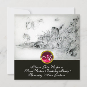 Convite COSTELOS DOCES SEIS PARTIDOS,Ruby Monograma Branco