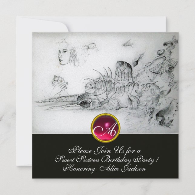 Convite COSTELOS DOCES SEIS PARTIDOS,Ruby Monograma Ice (Frente)