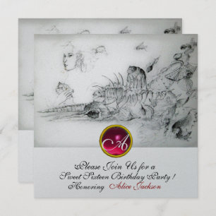 Convite COSTELOS DOCES SEIS PARTIDOS,Ruby Monograma Prata