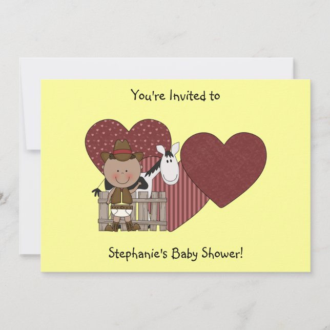 Convite Costume bonito do pônei do bebé & do cavalo (Frente)