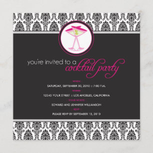 Convite : costume: Cocktail elegante Invite_v3 do damasco