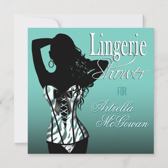 Convite Costume de Artrella Bombshell Lingerie Zebra Corse (Frente)