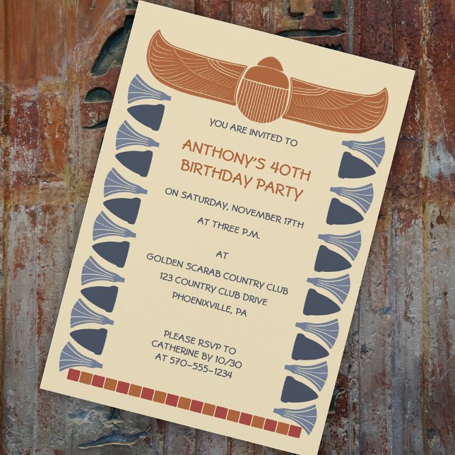 Convite Costume de escaravelho egípcio antigo (Criador carregado)