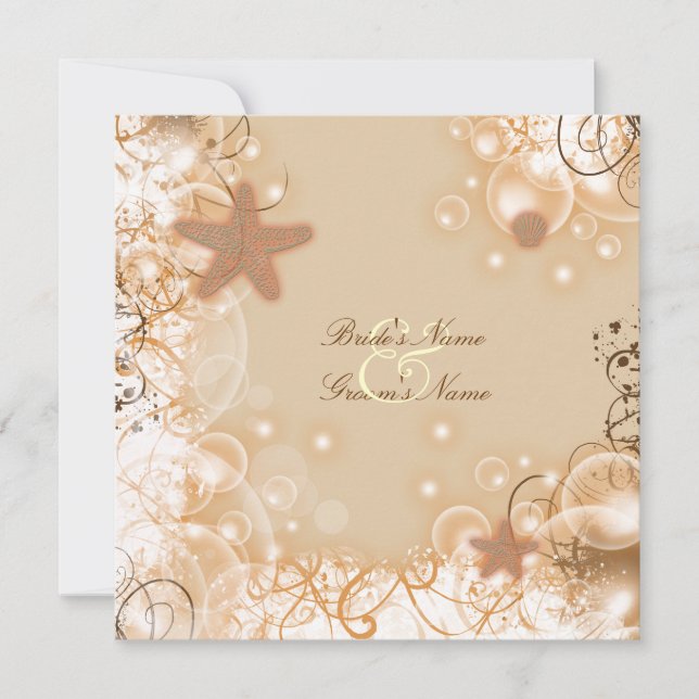 Convite Costume elegante do tema do casamento em praia (Frente)