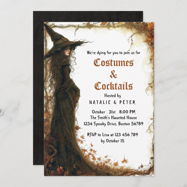 Convite Costumes e Cocktails Eu Bruxo (Frente/Verso)