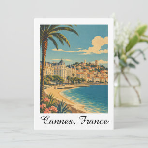 Convite Côte d'Azur Cannes França Vintage 