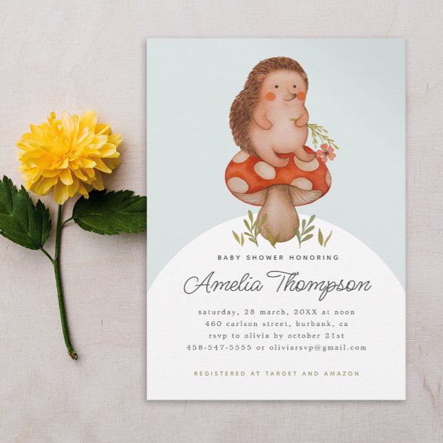 Convite Cotovelo De Aquarela Cuja Cama É Um Chá de fraldas (Criador carregado)