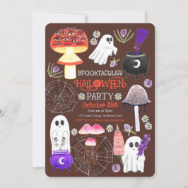 Convite Cottagecore Halloween Ghouls Dark