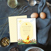 Country Floral Amarelo em Xadrez Baby Shower de Fr