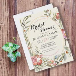 Convite Country Garden Floral Bridal Shower Invitation