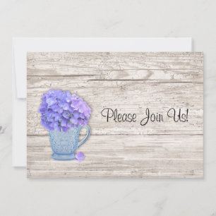 Convite Country Hydrangea Wedding Invitation