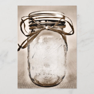 Convite Country Mason Jar Rustic Vazio