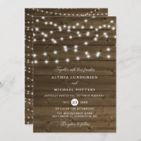 Country Rustic String Luz Casamento De Madeira