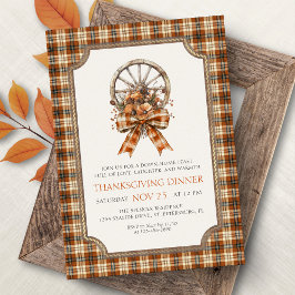 Convite Country Rustic Thanksgiving Dinner Invitation