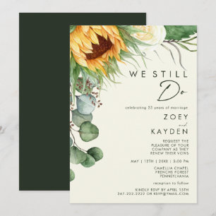 Convite Country Sunflower Light Yellow Nós Ainda Renovamo