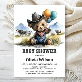 Convite Country Teddy Bear Baby Shower Invitation