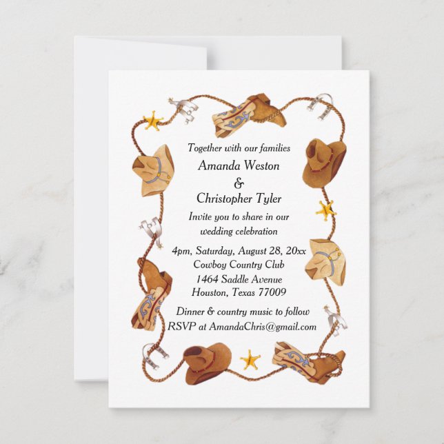 Convite Country wedding Invitation (Frente)