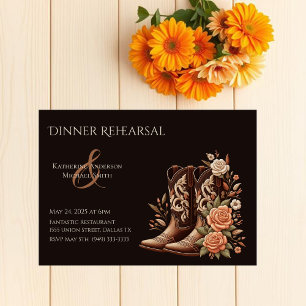 Convite Country Western Flowers com Boots de Cowboy