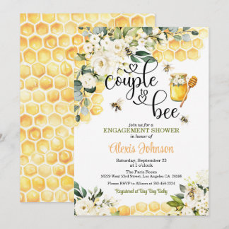 Convite Couple to Bee Engagement Shower Invitation