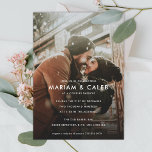 Convite Couples Shower | Love Engagement Photo<br><div class="desc">Simple photo invitation with editable text.  Choose a color for the backer or add more photos.</div>