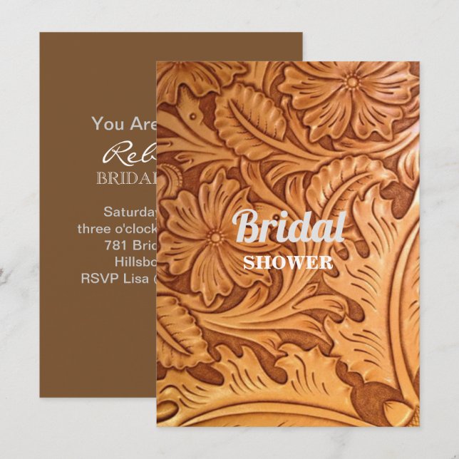 Convite couro cabeludo do país ocidental (Frente/Verso)