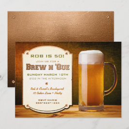 Convite Couro de Cerveja Rebites Brew N 'Que