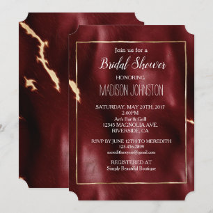 Convite Couro de Vaca do Sudoeste Vermelho Escuro