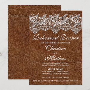 Convite Couro e jantar de ensaio do olhar do laço