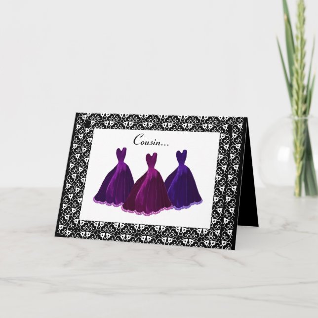 Convite COUSIN - Brancesmaid Invitation PURPBOS (Frente)