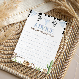 Convite Cowboy Baby Shower Advice Card