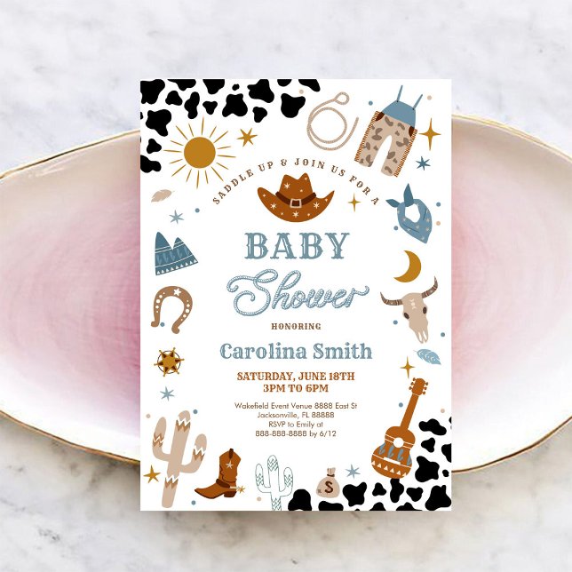 Convite Cowboy Baby Shower Invitation (Criador carregado)