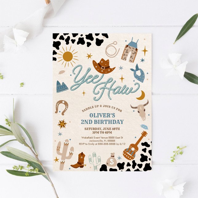 Convite Cowboy Birthday Party Invitation (Criador carregado)