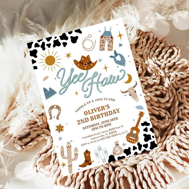 Convite Cowboy Birthday Party Invitation (Criador carregado)