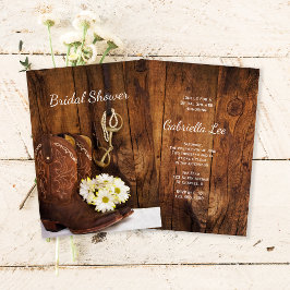 Convite Cowboy Boots Daisie Horse Bit Chá de panela