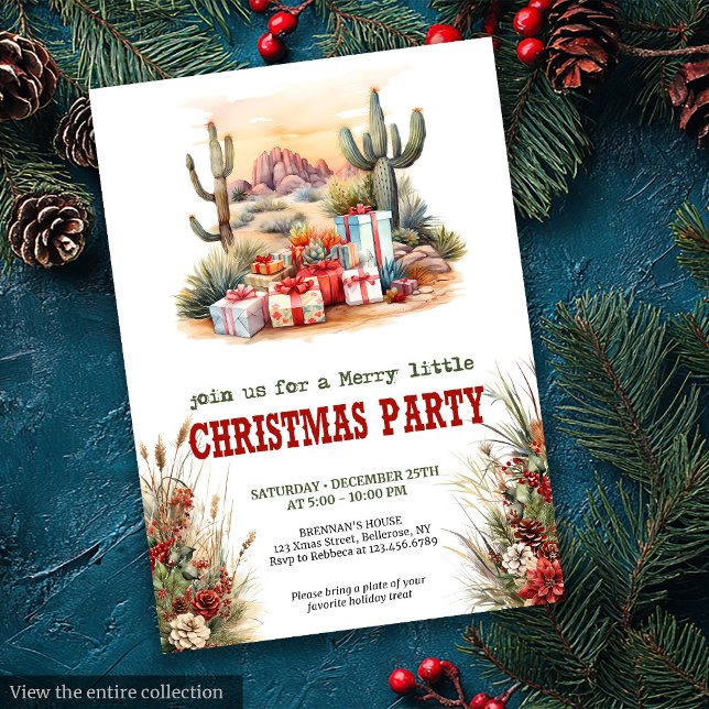 Convite Cowboy country Christmas party editable invitation (Cowboy country Christmas party editable invitation

)