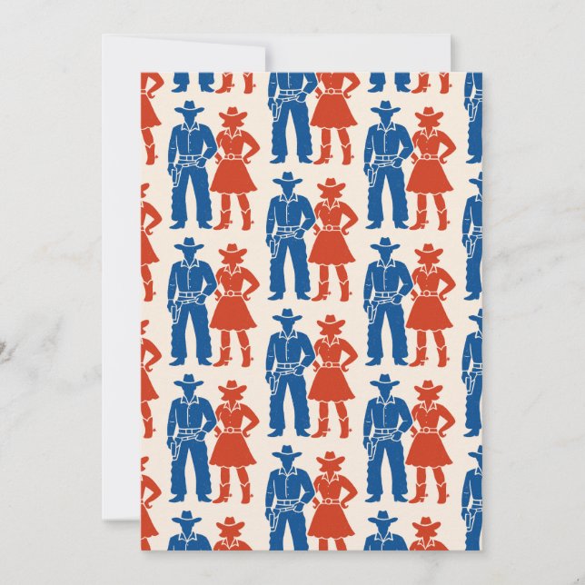 Convite Cowboy & Cowgirl Americana (Frente)