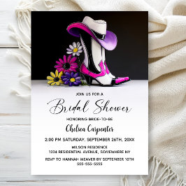 Convite Cowboy Hat and Boots Bridal Shower
