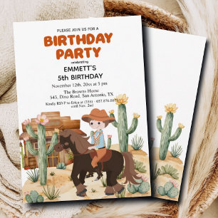 Convite Cowboy na Festa de aniversário de 5